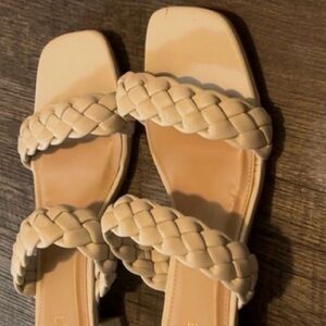 Elegant Cream Braided Women's Sandals